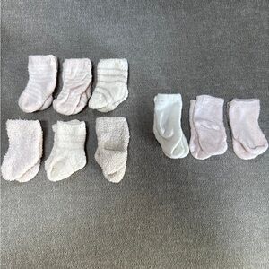 Barefoot Dreams Baby Socks in Cream and Pink